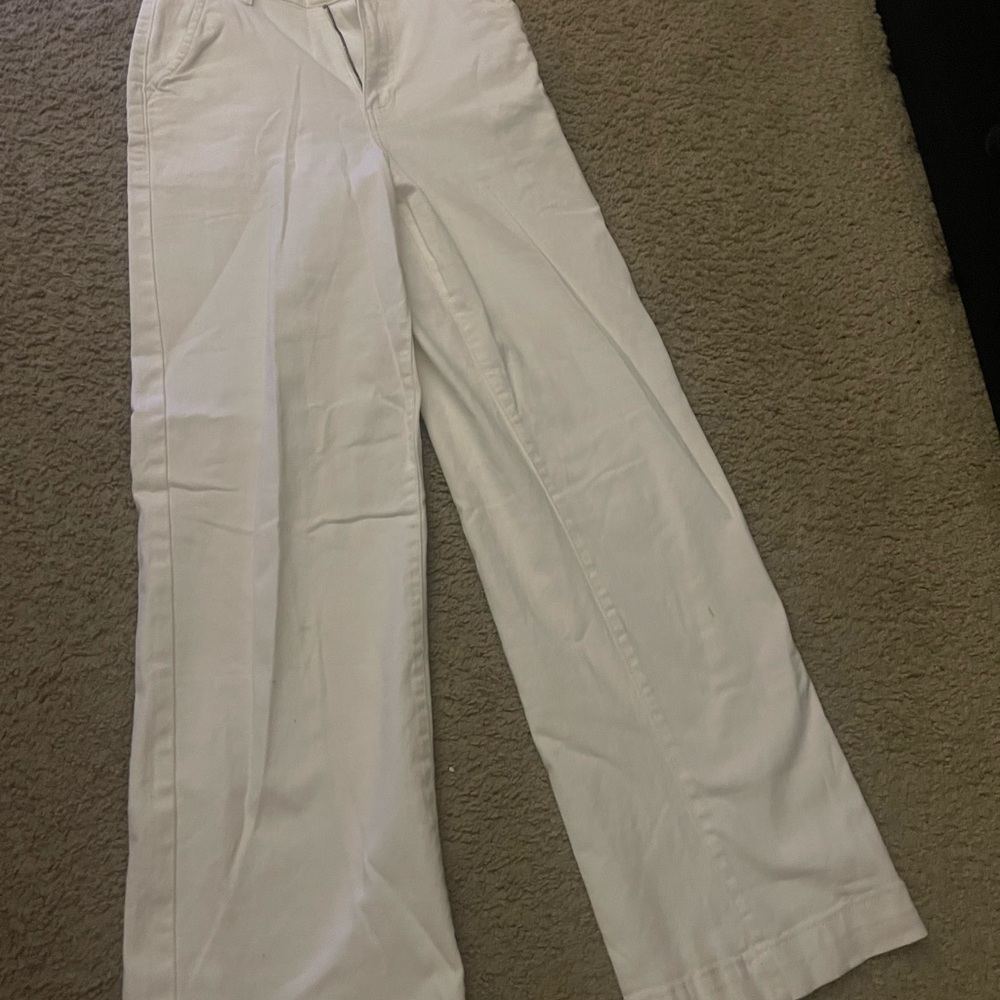 White Wide-Leg Pants. Never worn!